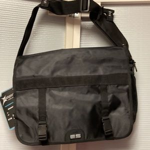Messenger bag features laptop sleeve- multi- function pockets— Adjustable strap